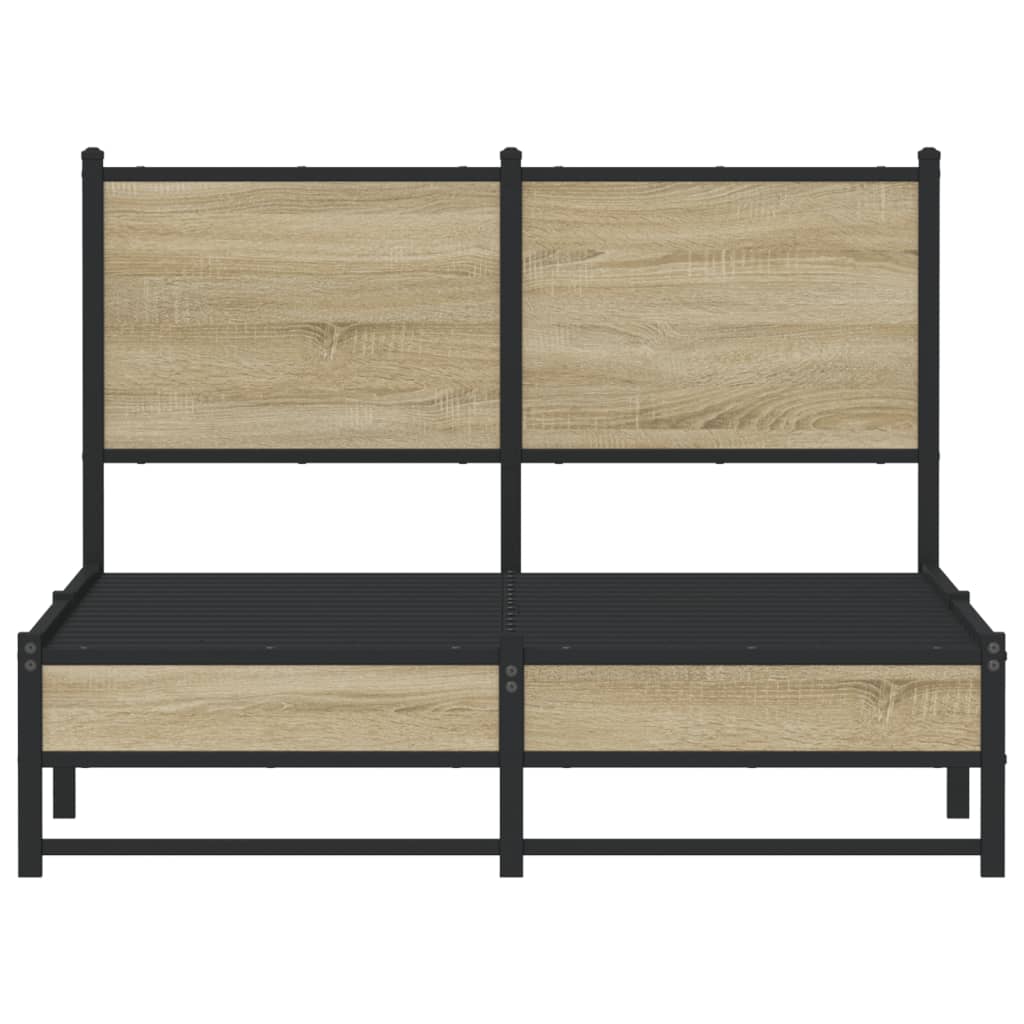 Metallbett ohne Matratze Sonoma-Eiche 120x190 cm