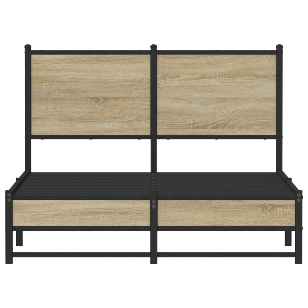 Metallbett ohne Matratze Sonoma-Eiche 120x200 cm