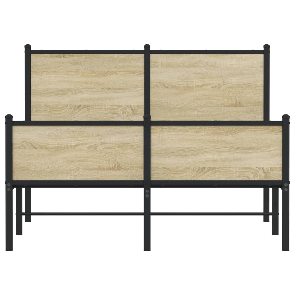 Metallbett ohne Matratze Sonoma-Eiche 120x200 cm