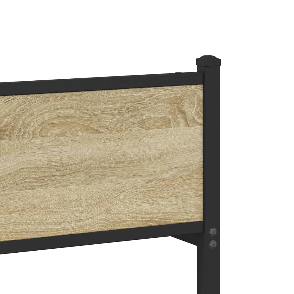 Metallbett ohne Matratze Sonoma-Eiche 120x200 cm