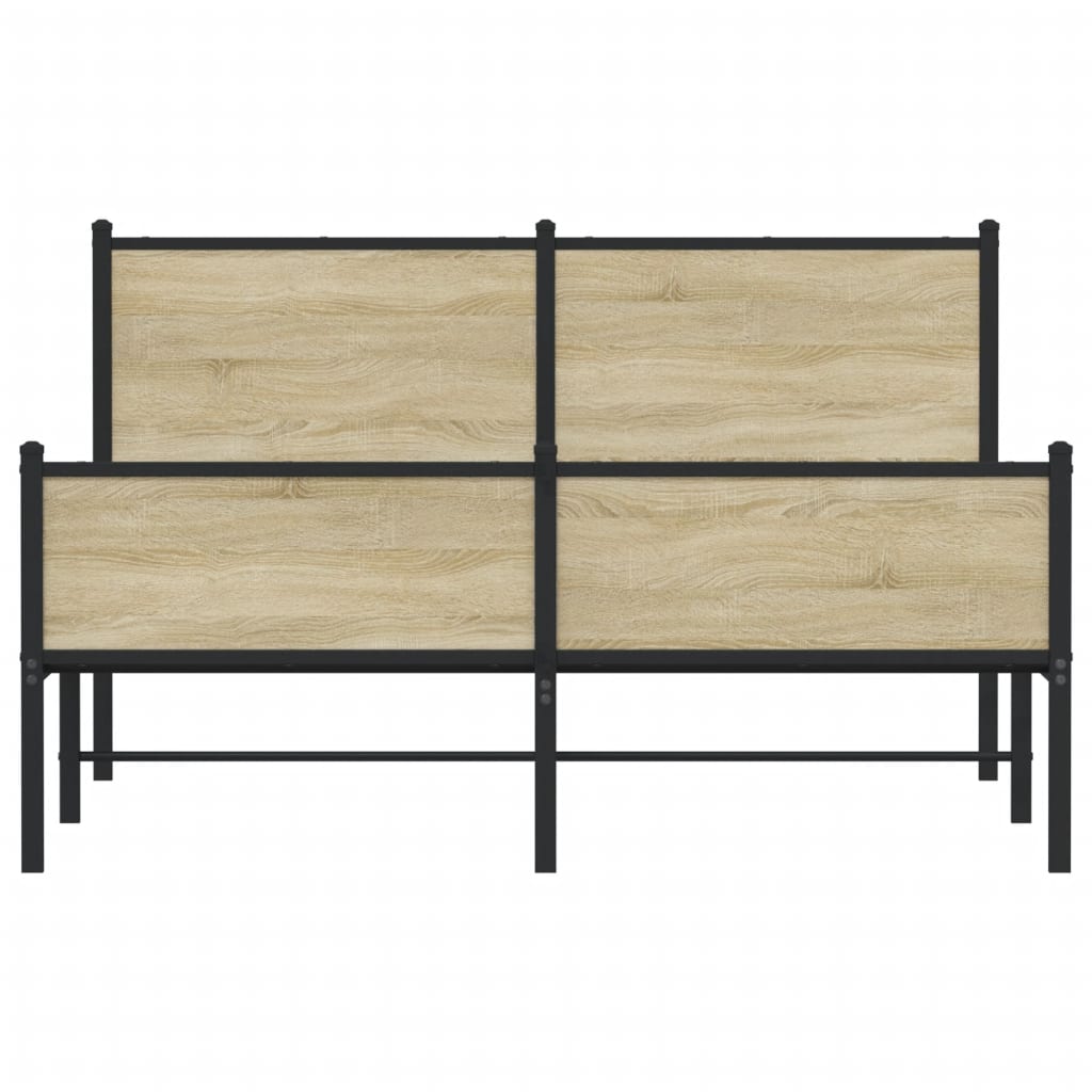 Metallbett ohne Matratze Sonoma-Eiche 140x190 cm