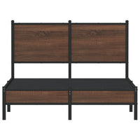 Thumbnail for Bettgestell mit Kopfteil Metall Braun Eichen-Optik 120x200 cm