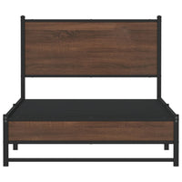 Thumbnail for Bettgestell mit Kopfteil Metall Braun Eichen-Optik 107x203 cm
