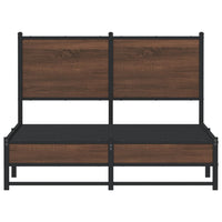 Thumbnail for Bettgestell mit Kopfteil Metall Braun Eichen-Optik 120x190 cm