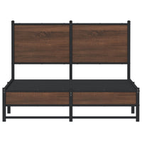 Thumbnail for Bettgestell mit Kopfteil Metall Braun Eichen-Optik 120x200 cm
