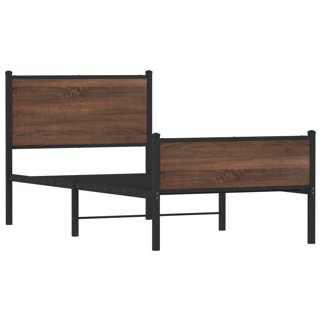 Bettgestell mit Kopf- und Fußteil Metall 90x190 cm