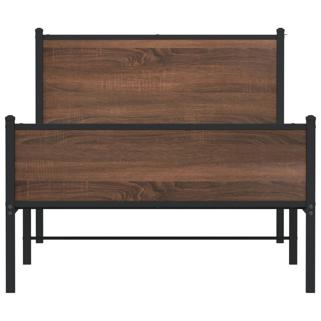 Bettgestell mit Kopf- und Fußteil Metall 100x200 cm