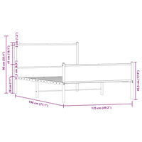Thumbnail for Bettgestell mit Kopf- und Fußteil Metall 120x190 cm