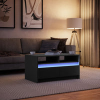 Thumbnail for LED-Couchtisch Schwarz Holzwerkstoff