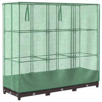 Thumbnail for Hochbeet mit Gewächshaus-Aufsatz Rattan-Optik 120x40x123 cm