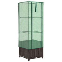 Thumbnail for Hochbeet mit Gewächshaus-Aufsatz Rattan-Optik 40x40x139 cm