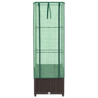 Thumbnail for Hochbeet mit Gewächshaus-Aufsatz Rattan-Optik 40x40x139 cm