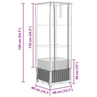 Thumbnail for Hochbeet mit Gewächshaus-Aufsatz Rattan-Optik 40x40x139 cm