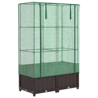 Thumbnail for Hochbeet mit Gewächshaus-Aufsatz Rattan-Optik 80x40x138 cm