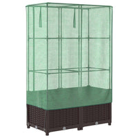 Thumbnail for Hochbeet mit Gewächshaus-Aufsatz Rattan-Optik 80x40x138 cm