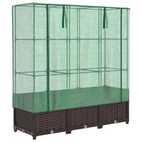 Thumbnail for Hochbeet mit Gewächshaus-Aufsatz Rattan-Optik 120x40x138 cm