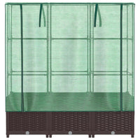 Thumbnail for Hochbeet mit Gewächshaus-Aufsatz Rattan-Optik 120x40x138 cm