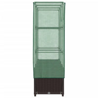 Thumbnail for Hochbeet mit Gewächshaus-Aufsatz Rattan-Optik 120x40x138 cm