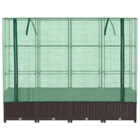 Thumbnail for Hochbeet mit Gewächshaus-Aufsatz Rattan-Optik 160x40x138 cm