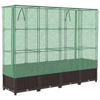 Thumbnail for Hochbeet mit Gewächshaus-Aufsatz Rattan-Optik 160x40x138 cm