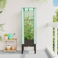 Thumbnail for Hochbeet mit Gewächshaus-Aufsatz Rattan-Optik 40x40x140 cm