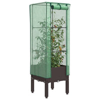 Thumbnail for Hochbeet mit Gewächshaus-Aufsatz Rattan-Optik 40x40x140 cm