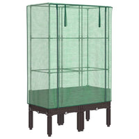 Thumbnail for Hochbeet mit Gewächshaus-Aufsatz Rattan-Optik 80x40x140 cm