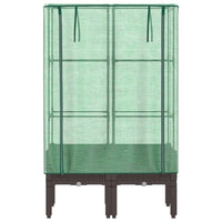 Thumbnail for Hochbeet mit Gewächshaus-Aufsatz Rattan-Optik 80x40x140 cm