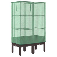 Thumbnail for Hochbeet mit Gewächshaus-Aufsatz Rattan-Optik 80x40x140 cm