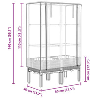 Thumbnail for Hochbeet mit Gewächshaus-Aufsatz Rattan-Optik 80x40x140 cm