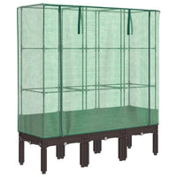 Thumbnail for Hochbeet mit Gewächshaus-Aufsatz Rattan-Optik 120x40x140 cm