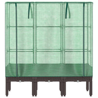 Thumbnail for Hochbeet mit Gewächshaus-Aufsatz Rattan-Optik 120x40x140 cm