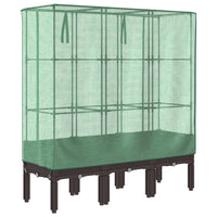 Thumbnail for Hochbeet mit Gewächshaus-Aufsatz Rattan-Optik 120x40x140 cm