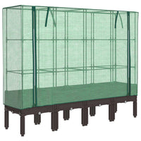 Thumbnail for Hochbeet mit Gewächshaus-Aufsatz Rattan-Optik 160x40x140 cm