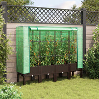Thumbnail for Hochbeet mit Gewächshaus-Aufsatz Rattan-Optik 160x40x140 cm