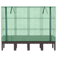 Thumbnail for Hochbeet mit Gewächshaus-Aufsatz Rattan-Optik 160x40x140 cm