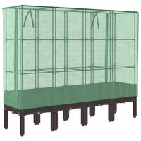 Thumbnail for Hochbeet mit Gewächshaus-Aufsatz Rattan-Optik 160x40x140 cm