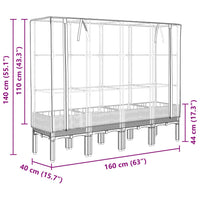 Thumbnail for Hochbeet mit Gewächshaus-Aufsatz Rattan-Optik 160x40x140 cm