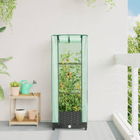 Thumbnail for Hochbeet mit Gewächshaus-Aufsatz Rattan-Optik 40x40x123 cm