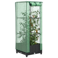 Thumbnail for Hochbeet mit Gewächshaus-Aufsatz Rattan-Optik 40x40x123 cm