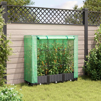 Thumbnail for Hochbeet mit Gewächshaus-Aufsatz Rattan-Optik 120x40x123 cm