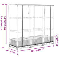 Thumbnail for Hochbeet mit Gewächshaus-Aufsatz Rattan-Optik 120x40x123 cm