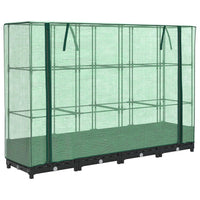 Thumbnail for Hochbeet mit Gewächshaus-Aufsatz Rattan-Optik 160x40x123 cm