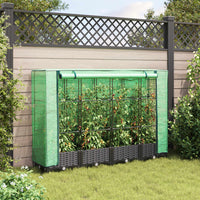 Thumbnail for Hochbeet mit Gewächshaus-Aufsatz Rattan-Optik 160x40x123 cm