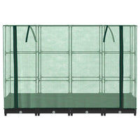 Thumbnail for Hochbeet mit Gewächshaus-Aufsatz Rattan-Optik 160x40x123 cm
