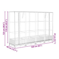 Thumbnail for Hochbeet mit Gewächshaus-Aufsatz Rattan-Optik 160x40x123 cm