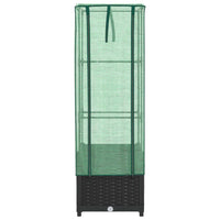 Thumbnail for Hochbeet mit Gewächshaus-Aufsatz Rattan-Optik 40x40x139 cm