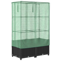 Thumbnail for Hochbeet mit Gewächshaus-Aufsatz Rattan-Optik 80x40x138 cm