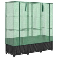 Thumbnail for Hochbeet mit Gewächshaus-Aufsatz Rattan-Optik 120x40x138 cm
