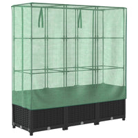 Thumbnail for Hochbeet mit Gewächshaus-Aufsatz Rattan-Optik 120x40x138 cm